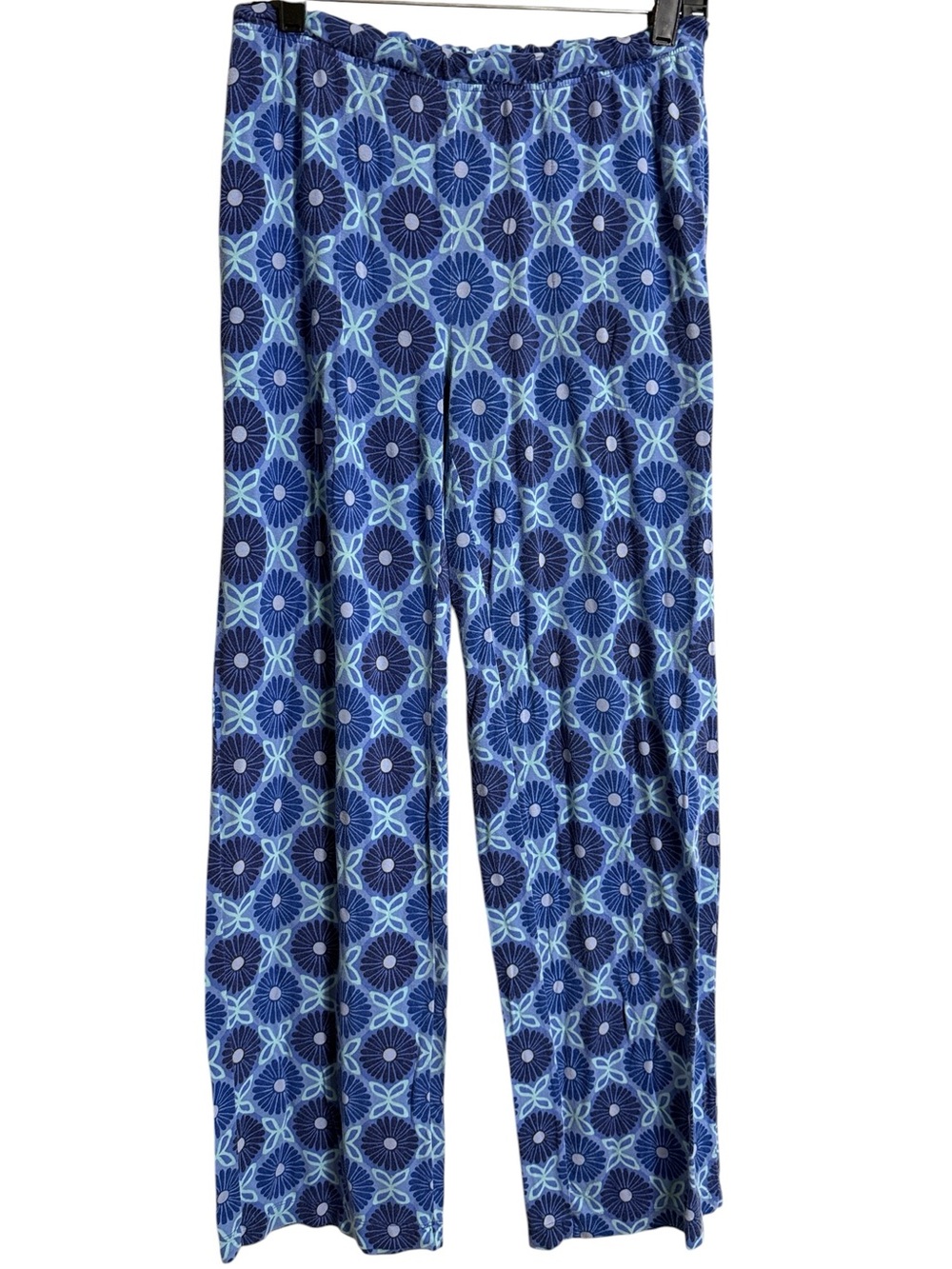 Soma Cool Nights Blue Geometric Floral Elastic Waist Pajama Pant